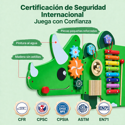 Panel Sensorial Montessori Dinosaurio – Centro Educativo de Desarrollo Integral 11 en 1