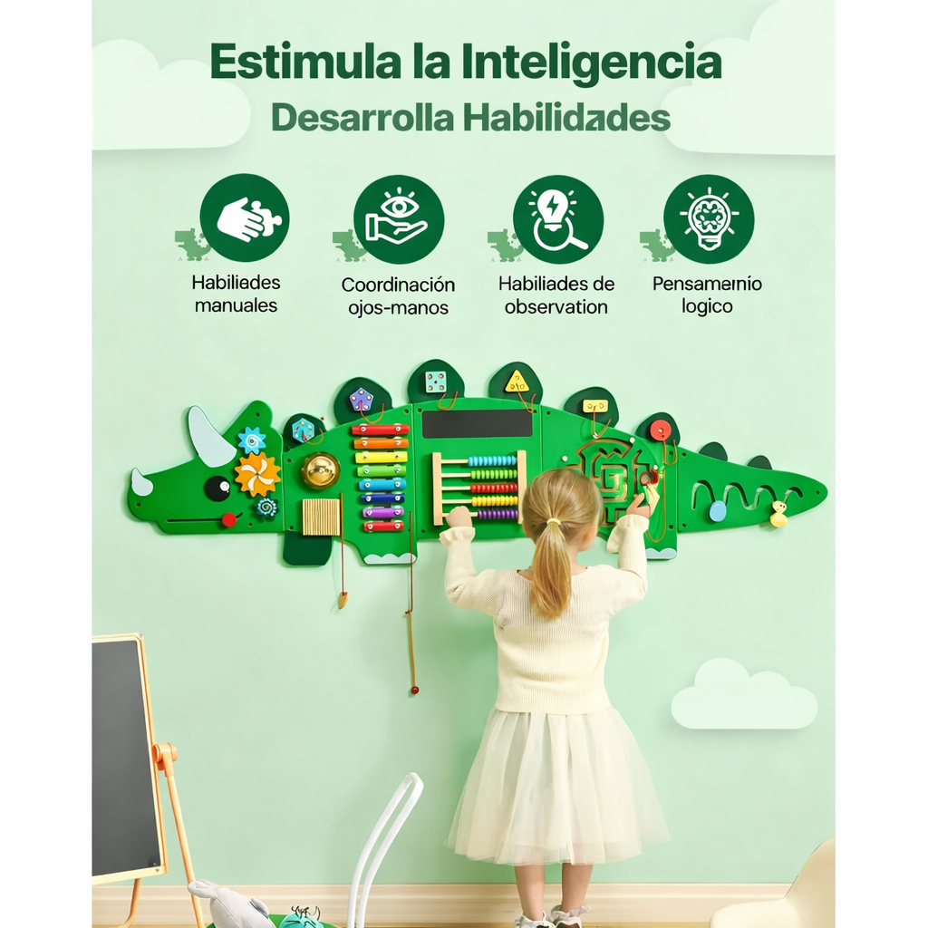 Panel Sensorial Montessori Dinosaurio – Centro Educativo de Desarrollo Integral 11 en 1