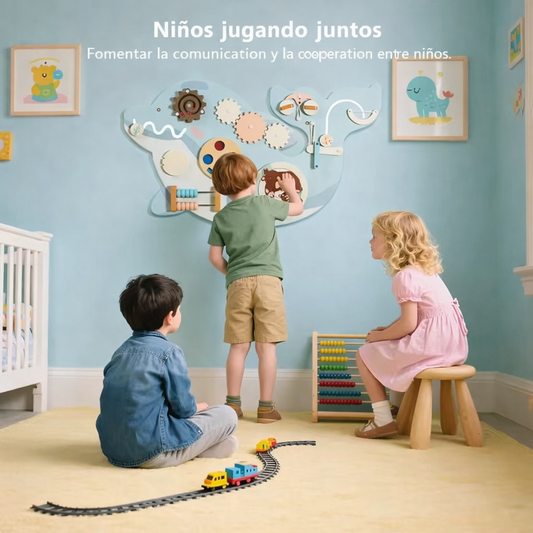 Panel Sensorial Montessori Delfín de Madera