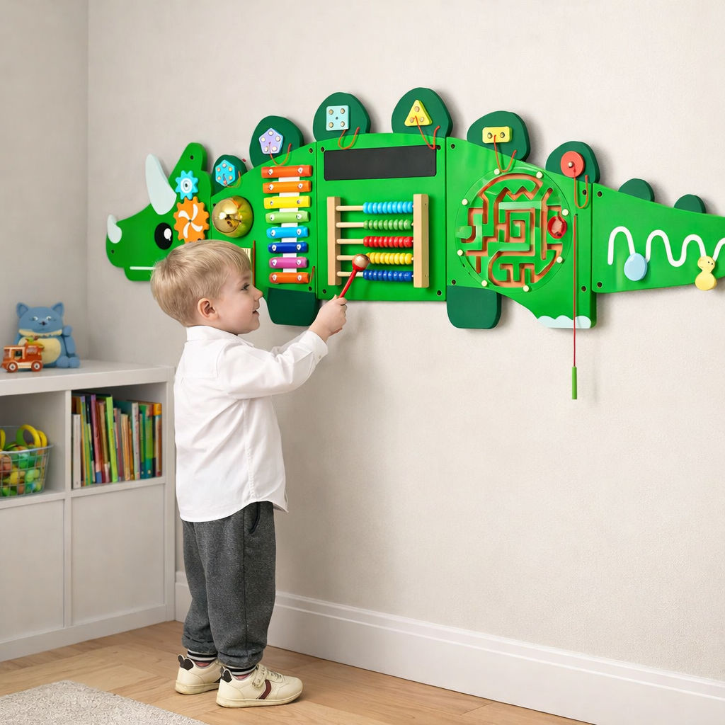 Panel Sensorial Montessori Dinosaurio – Centro Educativo de Desarrollo Integral 11 en 1