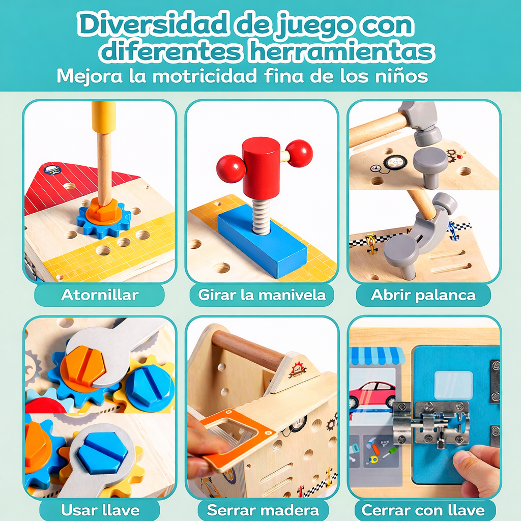 Caja Montessori de Herramientas en Madera