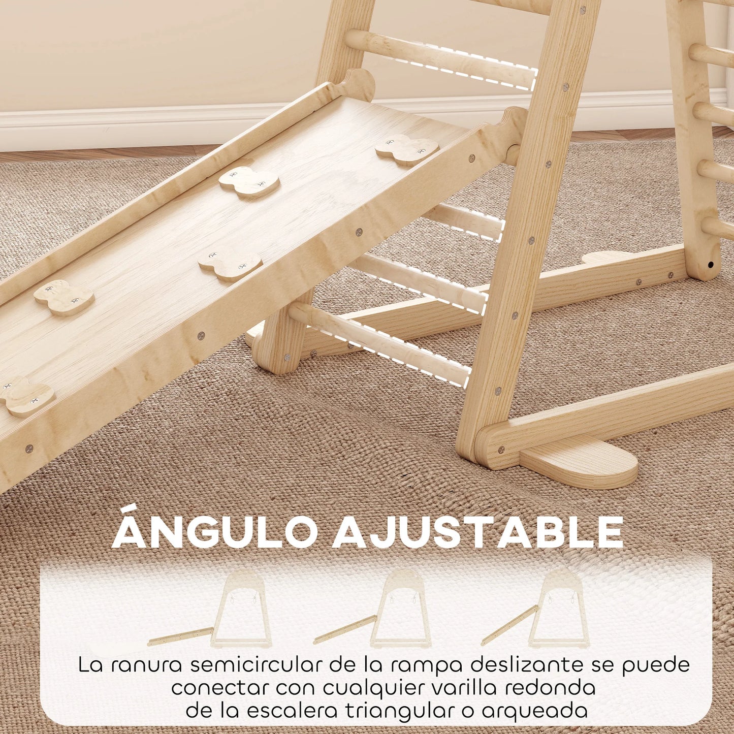 Juguete Montessori de Escalada 6 en 1 con Plataforma y Aros