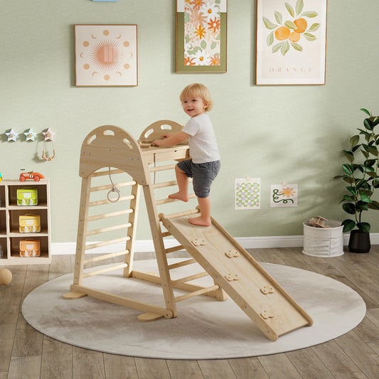 Juguete Montessori de Escalada 6 en 1 con Plataforma y Aros